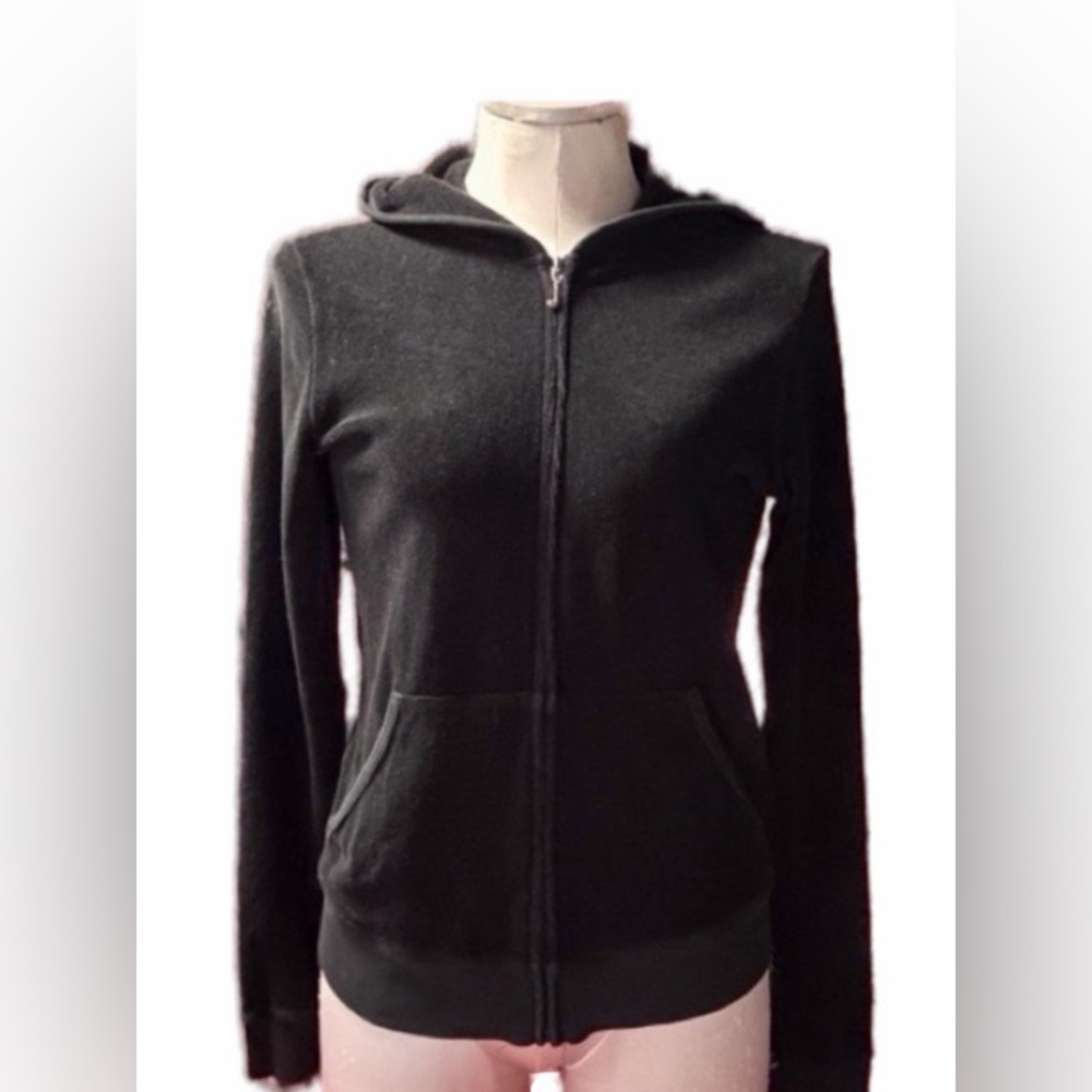 VTG Juicy Couture Black Terry cloth Zip-Up Hoodie